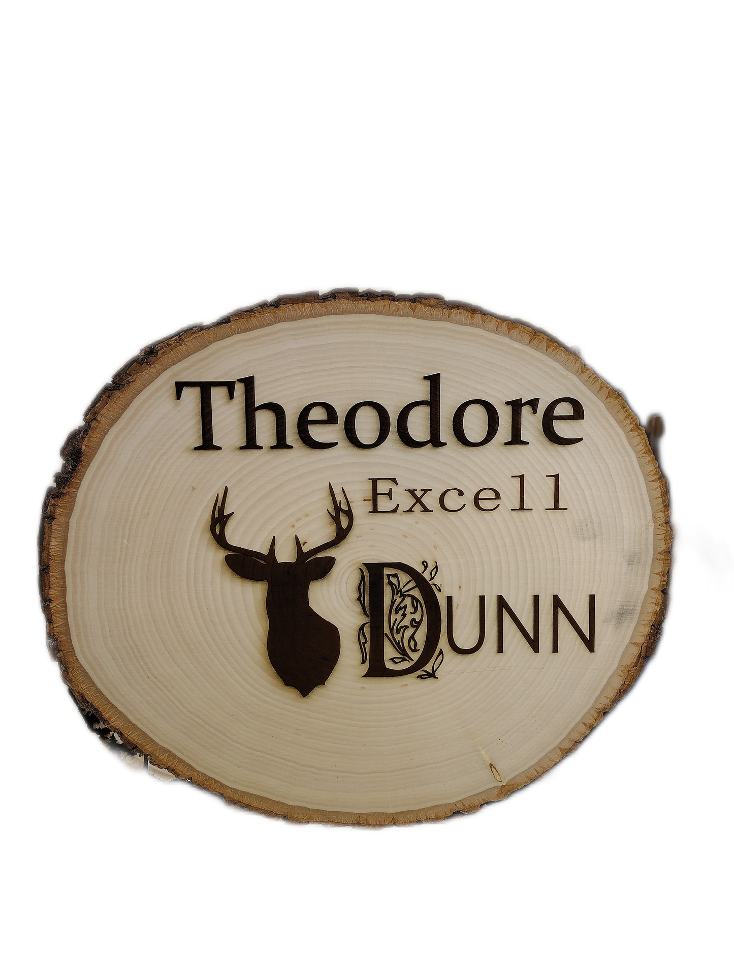 Home decor and office decor Live Edge Large Round Wooden Name Plaque