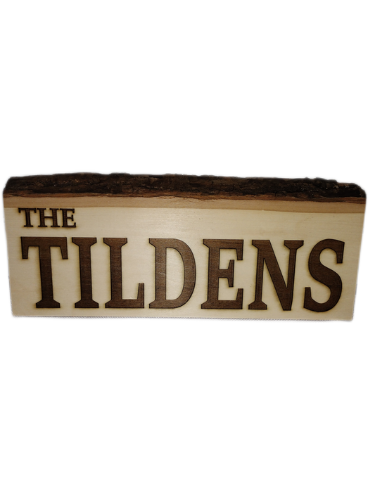 Home decor and office decor Custom Live Edge Name or Address Plaque